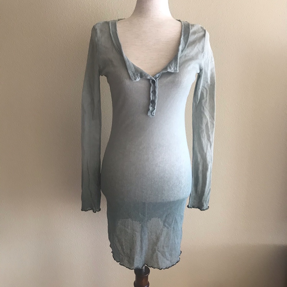 Sage Green ombré mesh shirt/dress, Sz S